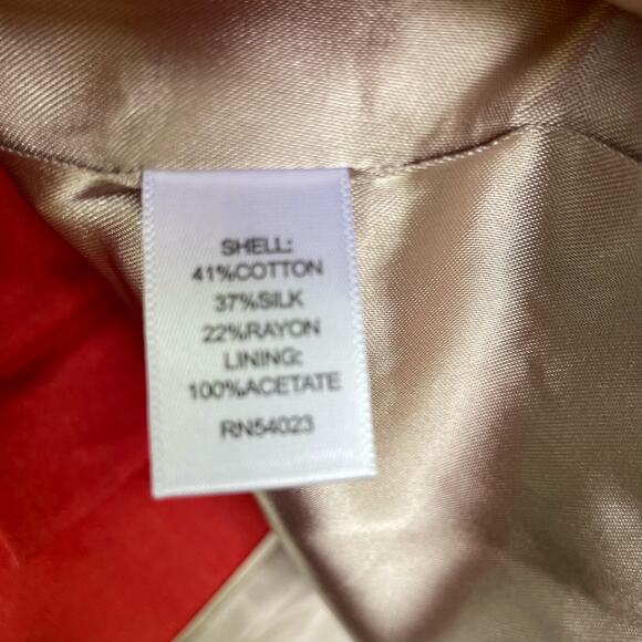 Banana Republic Full Zip Jacket Silk Tunic Long Suit Coral Small Petite NWT - Picture 11 of 11
